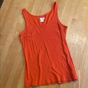 Joe Fresh Bright Orange Ribbed Scoop Neck Tank